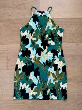 Boston Proper Womens Beyond Travel Shadow Florals High Neck Summer Dress Size S